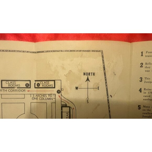 Old Mission San Juan Capistrano Map & Guide 1940s SoCal Vintage Travel Brochure - Picture 8 of 8